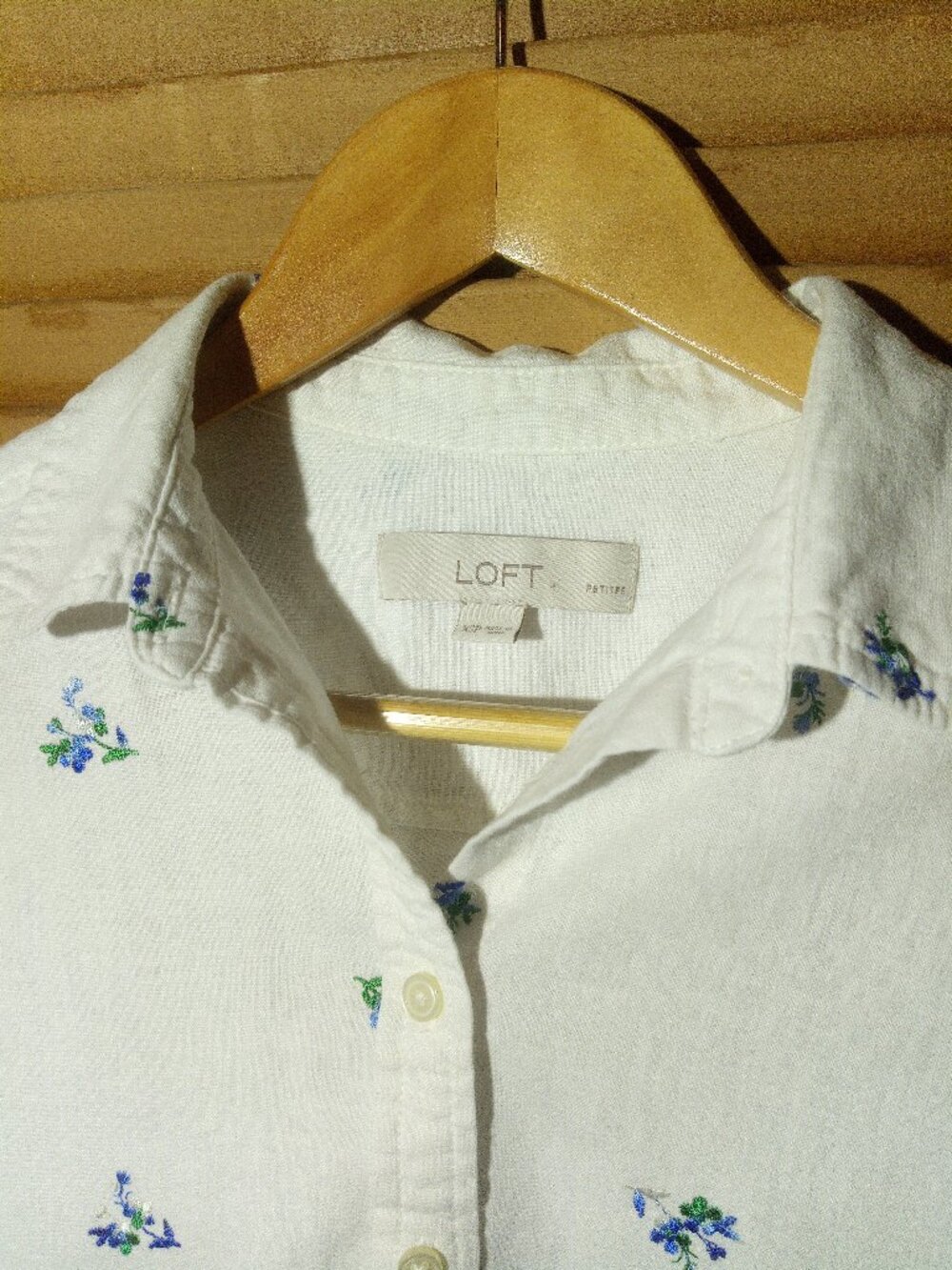 Embroidered Linen Blend Button-Down - Picture 2 of 6
